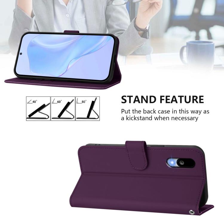 Funda de Cuero con Cordón para Sharp Basio Active3 (Violeta)