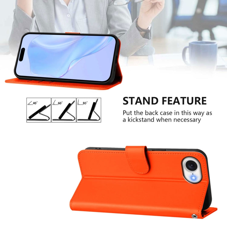 Funda de Piel para iPhone 16E con Cordón (Naranja)