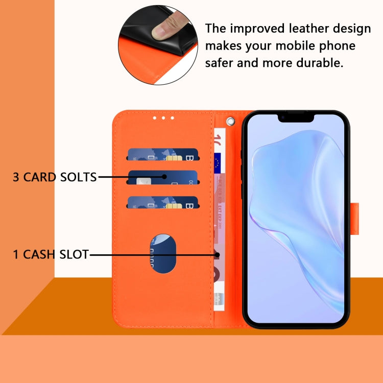 Funda de Piel para iPhone 16E con Cordón (Naranja)