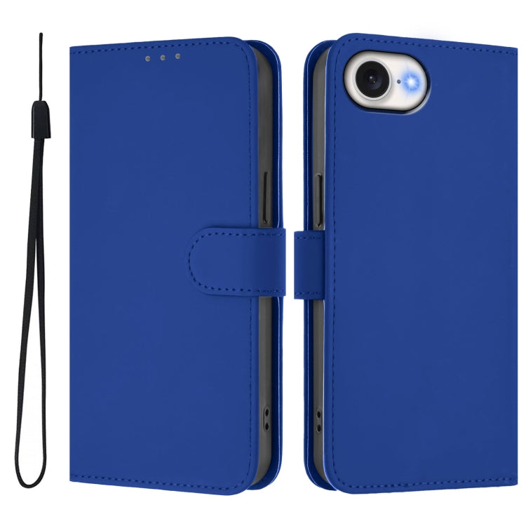 Funda para iPhone 16E con Cordón Piel Tacto Piel (Azul Oscuro)