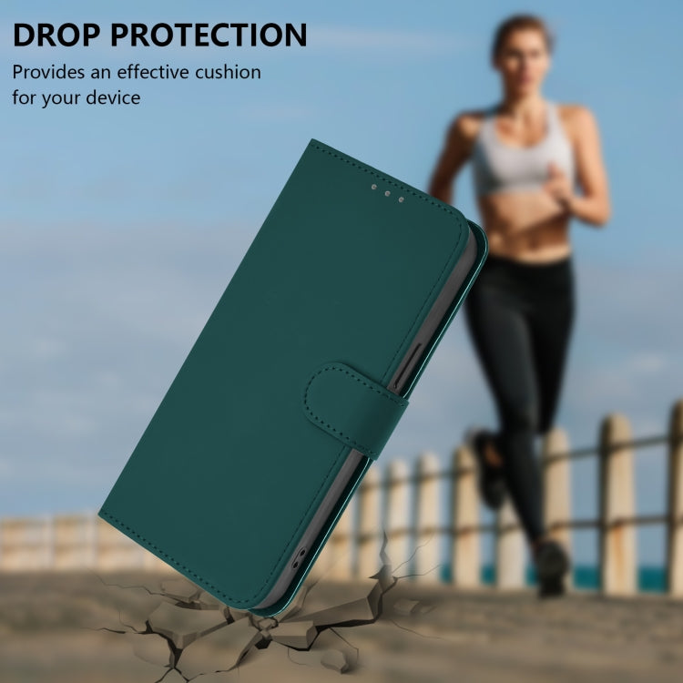 Funda de Piel para iPhone 16E con Cordón (Verde Oscuro)