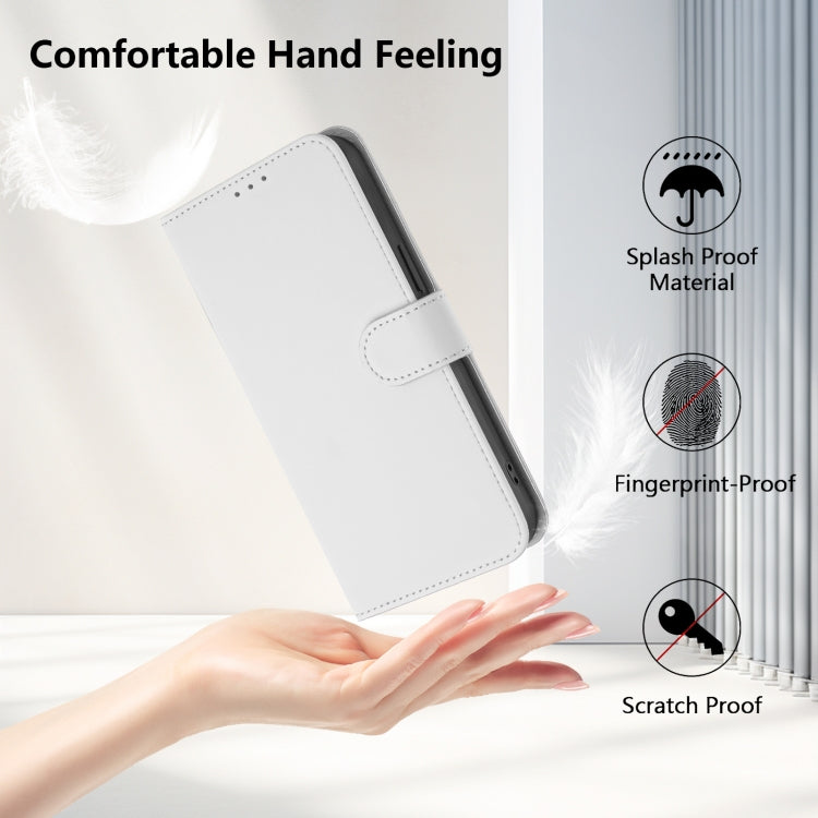 Funda Piel Sintética con Cordón para Tecno Spark 30C 5G y Pop 9 5G (Blanco)