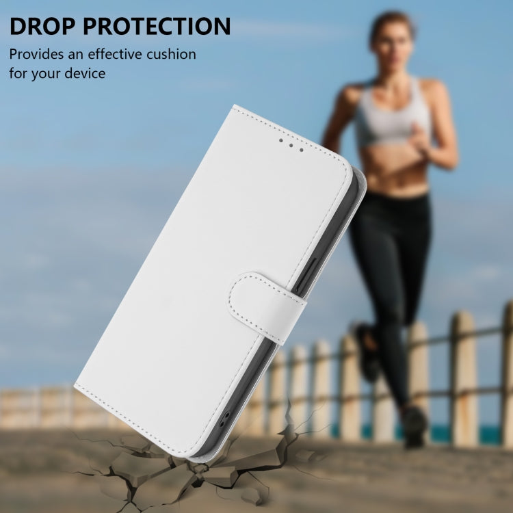Funda Piel Sintética con Cordón para Tecno Spark 30C 5G y Pop 9 5G (Blanco)