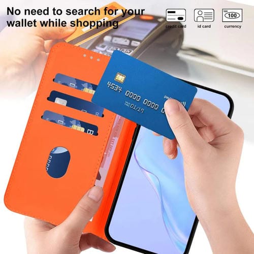 Funda de piel con cordón para Tecno Camon 40 Premier Skin Feel (naranja)