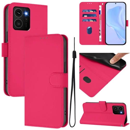 Funda de Cuero para Teléfono HMD Skyline Skin Feel con Cordón (Rojo Rosa)