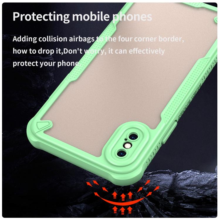 Funda híbrida TPU y PC para iPhone Xs Protección Glaseada (Verde)