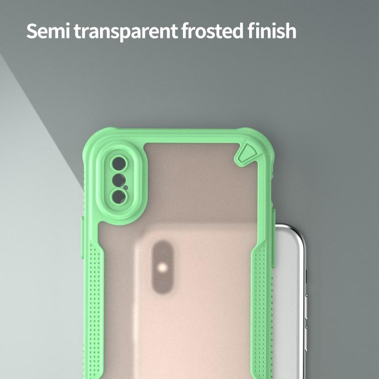 Funda híbrida TPU y PC para iPhone Xs Protección Glaseada (Verde)