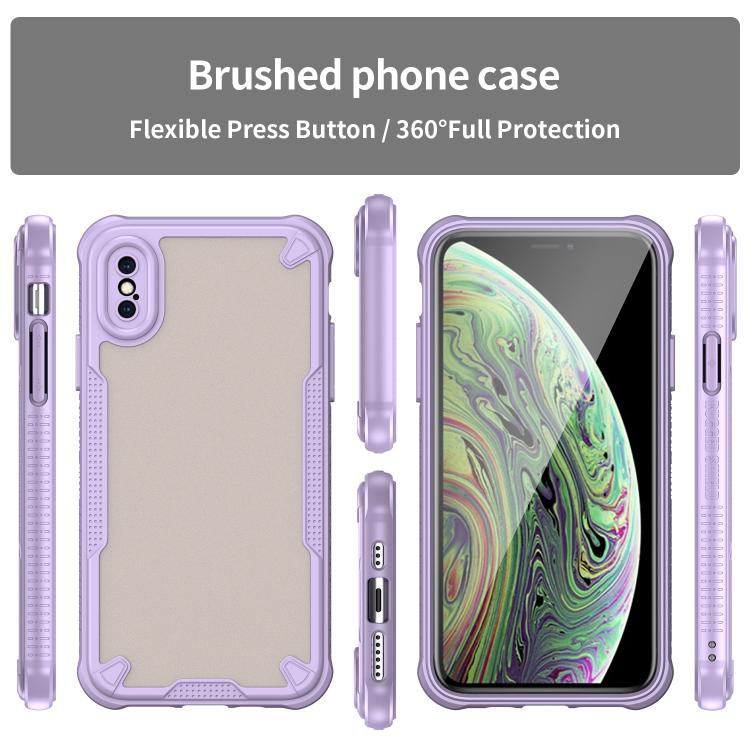 Funda Híbrida TPU y PC para iPhone Xs Protección Glaseada (Morado)