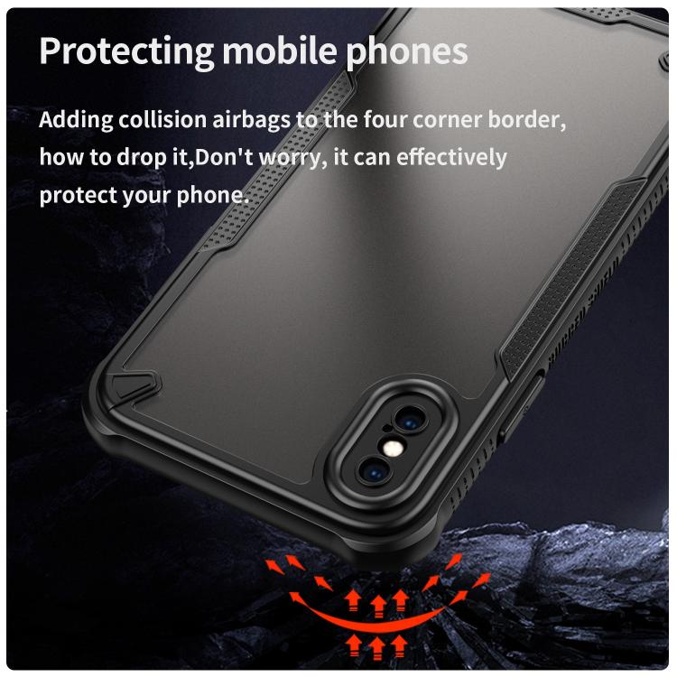 Funda híbrida TPU y PC iPhone X protección esmalte (Negro)
