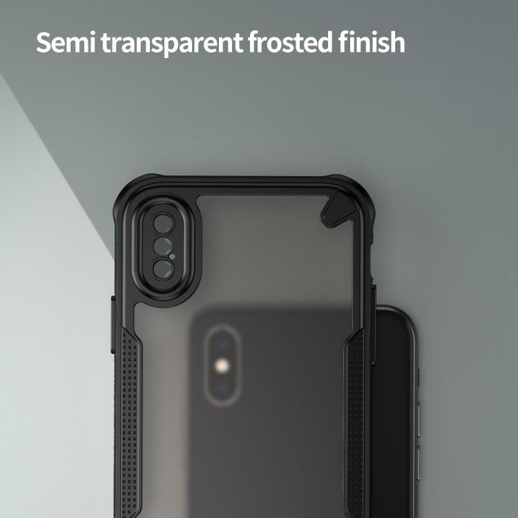 Funda híbrida TPU y PC iPhone X protección esmalte (Negro)
