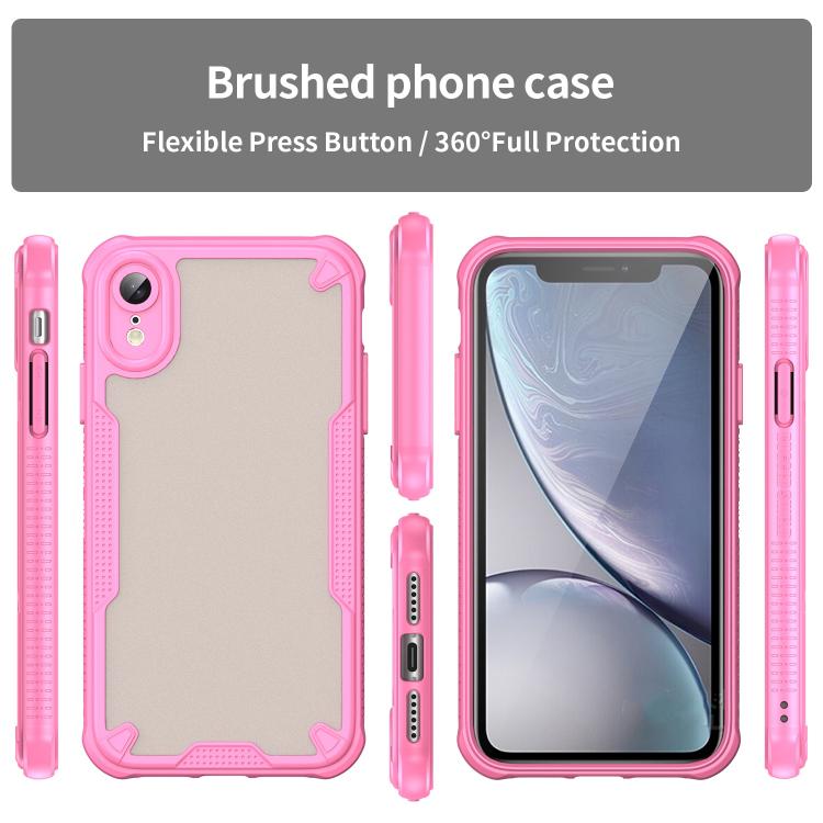 Funda híbrida TPU y PC para iPhone Xr Protección Glaseada (Rosa)