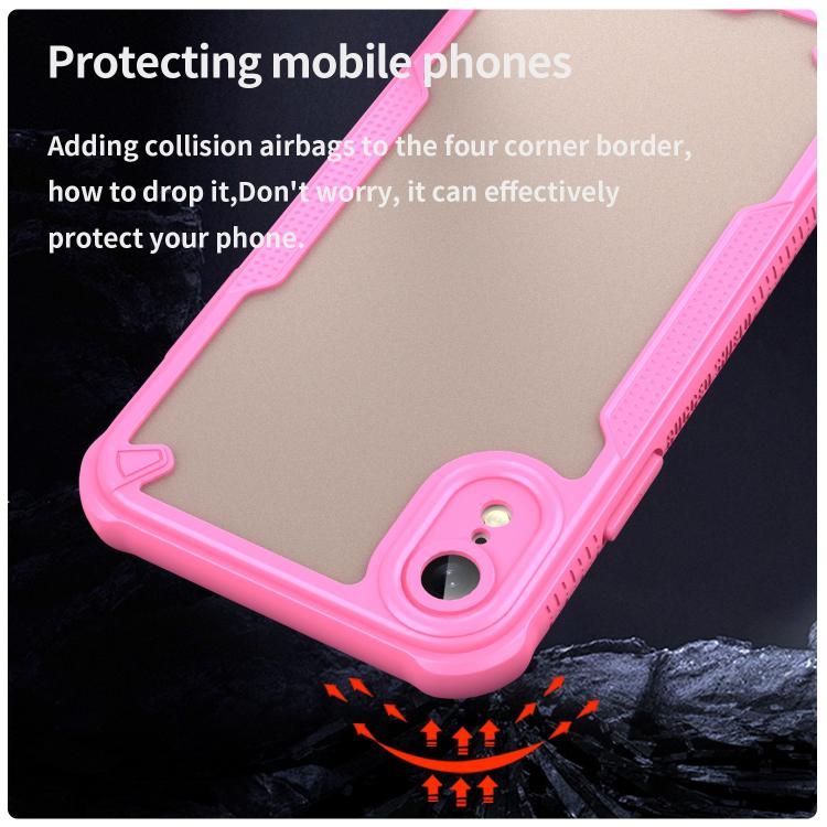 Funda híbrida TPU y PC para iPhone Xr Protección Glaseada (Rosa)