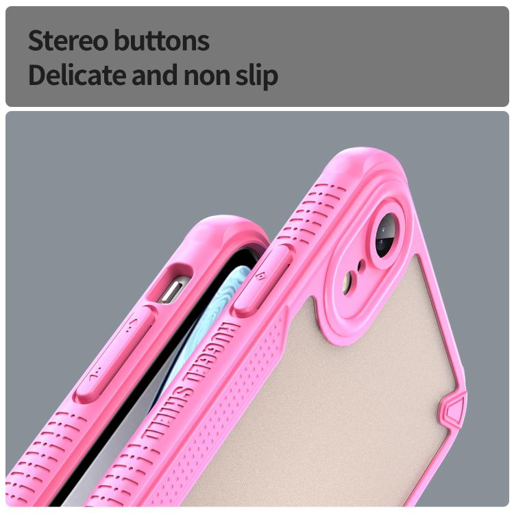 Funda híbrida TPU y PC para iPhone Xr Protección Glaseada (Rosa)