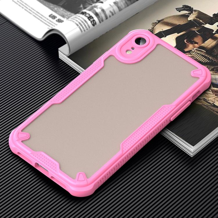 Funda híbrida TPU y PC para iPhone Xr Protección Glaseada (Rosa)