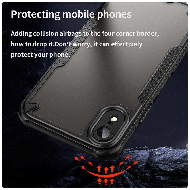 Funda híbrida TPU y PC con protección Glaseada para iPhone Xr (Negro)