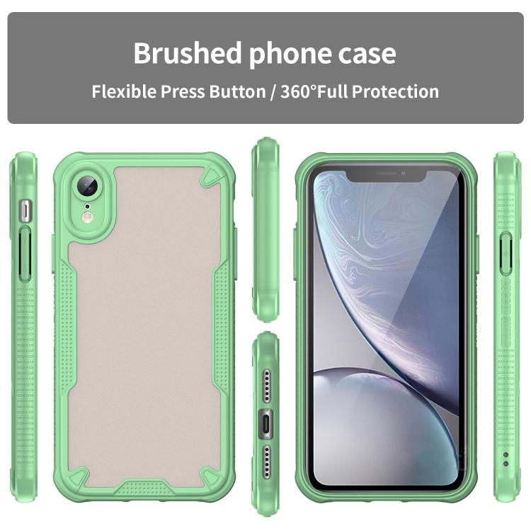 Funda híbrida TPU y PC Apple iPhone Xr con protección glaseada (Verde)