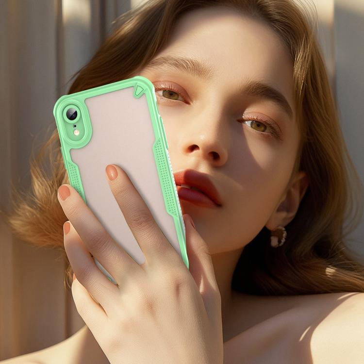 Funda híbrida TPU y PC Apple iPhone Xr con protección glaseada (Verde)