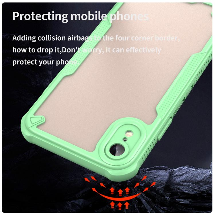 Funda híbrida TPU y PC Apple iPhone Xr con protección glaseada (Verde)