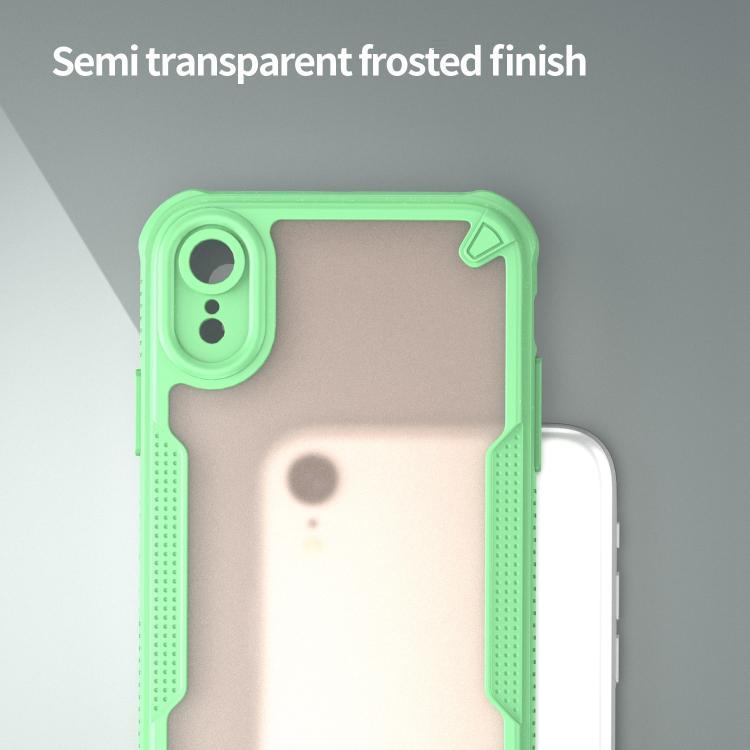 Funda híbrida TPU y PC Apple iPhone Xr con protección glaseada (Verde)