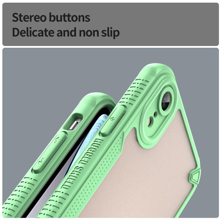 Funda híbrida TPU y PC Apple iPhone Xr con protección glaseada (Verde)