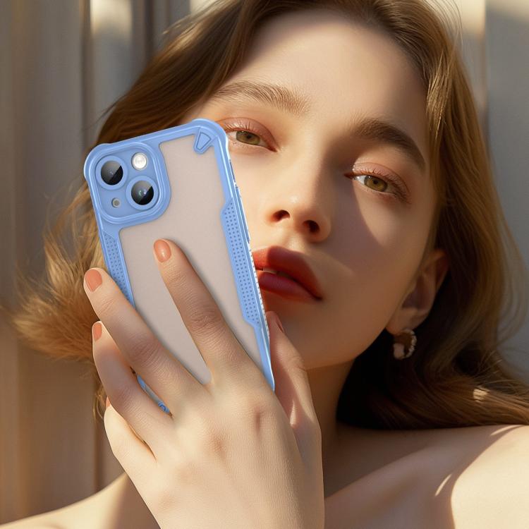 Funda Híbrida TPU y PC iPhone 13 Mini Protección Glaseada (Azul)