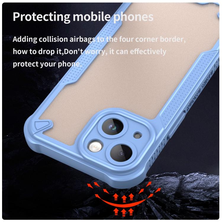 Funda Híbrida TPU y PC iPhone 13 Mini Protección Glaseada (Azul)