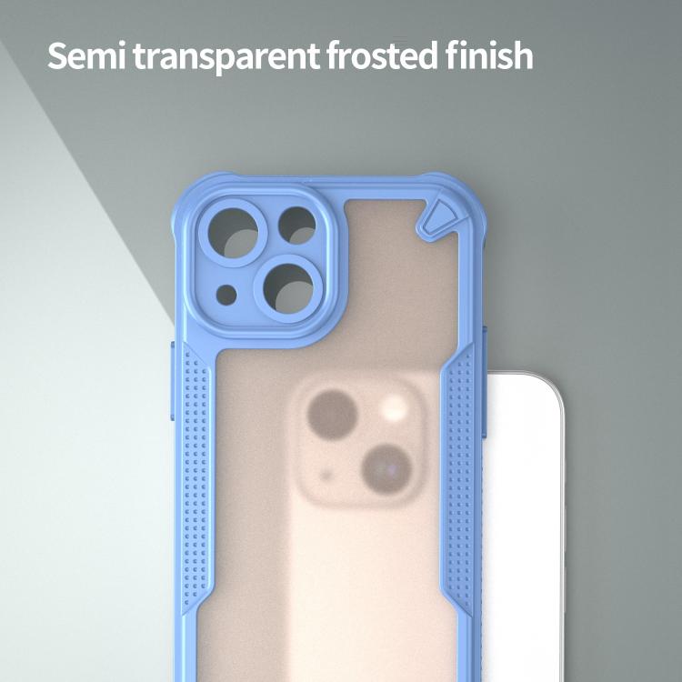 Funda Híbrida TPU y PC iPhone 13 Mini Protección Glaseada (Azul)