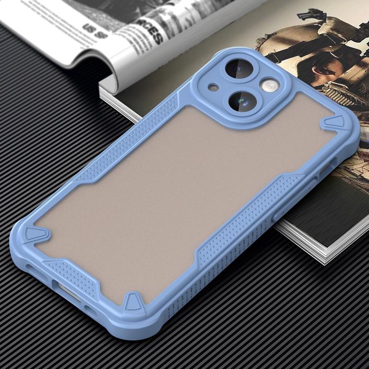 Funda Híbrida TPU y PC iPhone 13 Mini Protección Glaseada (Azul)