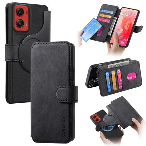 Funda de Cuero Retro Antirrobo con RFID para Motorola Moto G Stylus 5G (2024) (Negra)