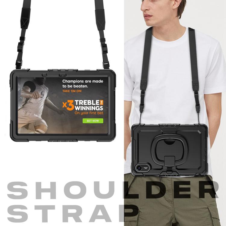 Funda híbrida de silicona tipo D para Xiaomi Redmi Pad 2, con asa y soporte (negra)