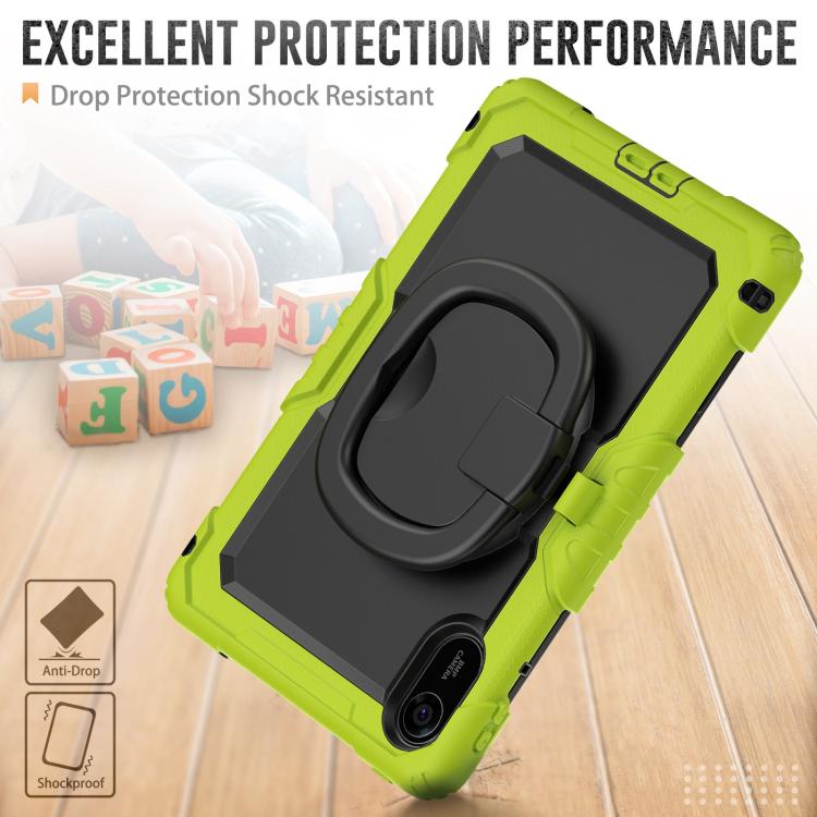Funda híbrida de silicona tipo D para Xiaomi Redmi Pad 2, con asa y soporte (amarillo y verde)