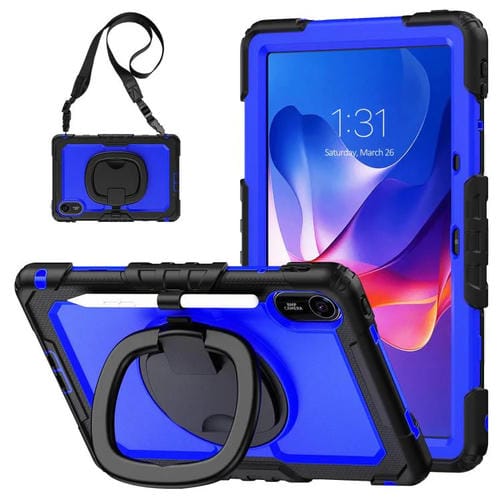 Funda híbrida de silicona tipo D para Xiaomi Redmi Pad 2, con asa y soporte (PC azul)