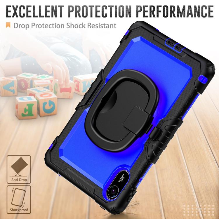 Funda híbrida de silicona tipo D para Xiaomi Redmi Pad 2, con asa y soporte (PC azul)
