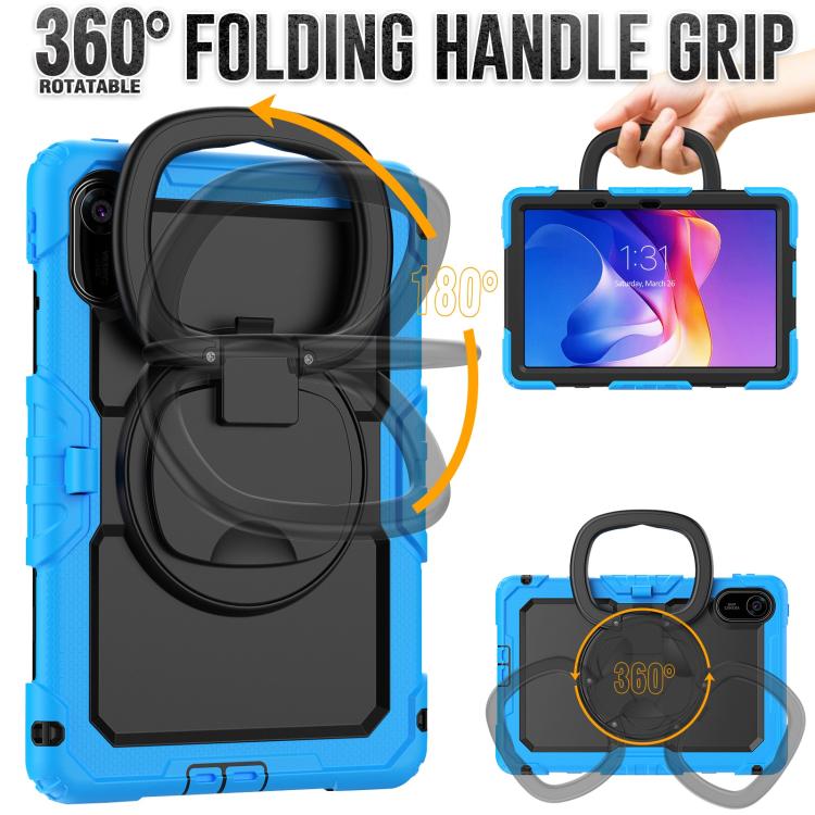 Funda híbrida de silicona tipo D para Xiaomi Redmi Pad 2, con asa y soporte (azul claro)