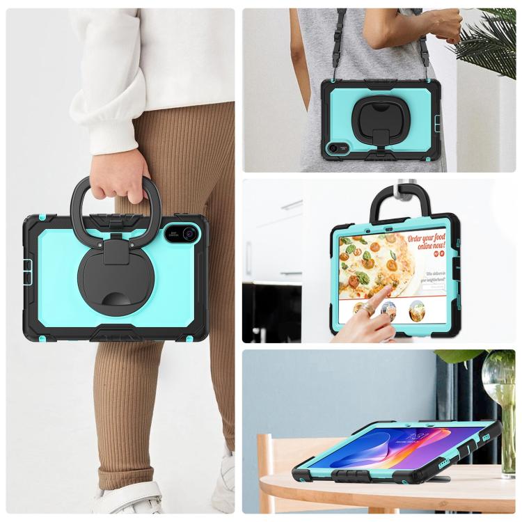 Funda híbrida de silicona tipo D para Xiaomi Redmi Pad 2, con asa y soporte (PC azul claro)