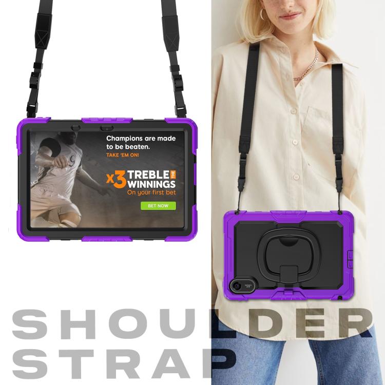 Funda híbrida de silicona tipo D para Xiaomi Redmi Pad 2, con asa y soporte (morado)
