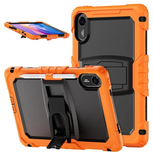 Funda de silicona hidrófuga para Xiaomi Redmi Pad 2 11 2025 con correa para el hombro y soporte (naranja)