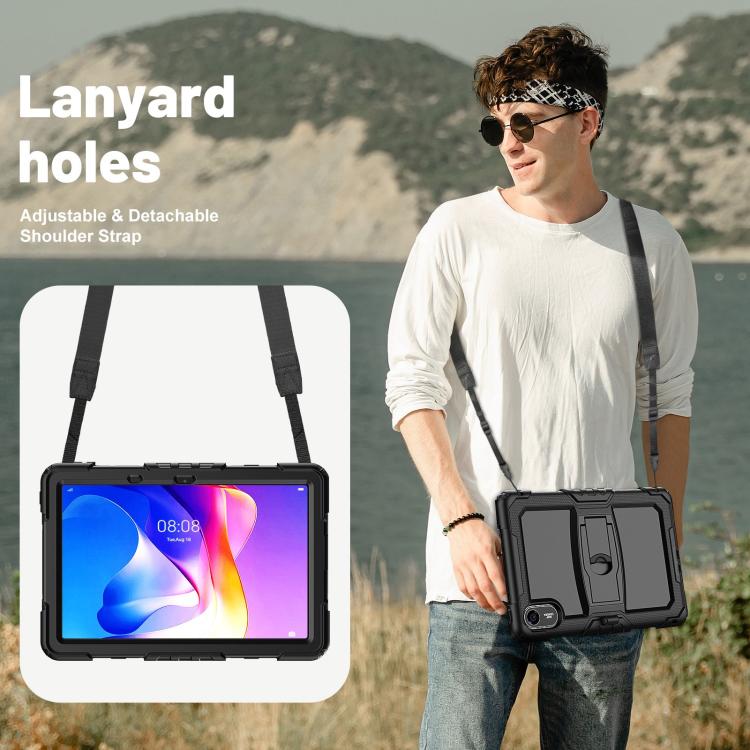 Funda de silicona hídrica para tableta Xiaomi Redmi Pad 2 11 2025 con correa para el hombro y soporte (negra)