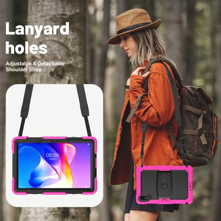 Funda de silicona hídrica para tableta Xiaomi Redmi Pad 2 11 2025 con correa para el hombro y soporte (rosa)