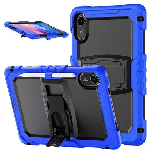 Funda de silicona hídrica para Xiaomi Redmi Pad 2 11 2025 con correa para el hombro y soporte (azul oscuro)