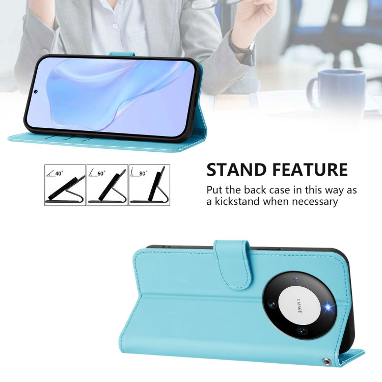Funda de Piel Sintética con Cordón para Huawei Mate 60 Pro/60 Pro+ (Azul Cielo)