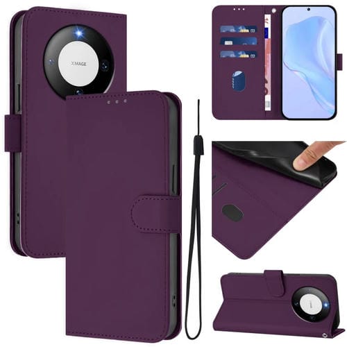 Funda de Piel Sintética con Cordón para Huawei Mate 60 Pro/60 Pro+ (Violeta)