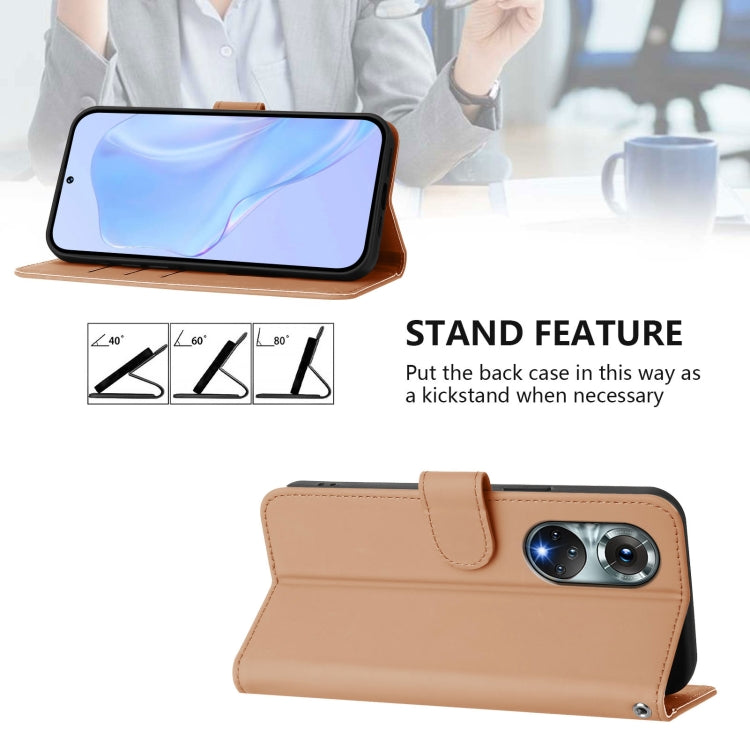 Funda de Piel con Cordón para Huawei Nova 9 con Tacto de Piel (Desnudo)
