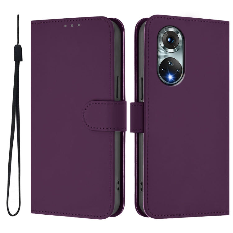 Funda de Piel con Cordón para Huawei Nova 9 con Tacto de Piel (Violeta)