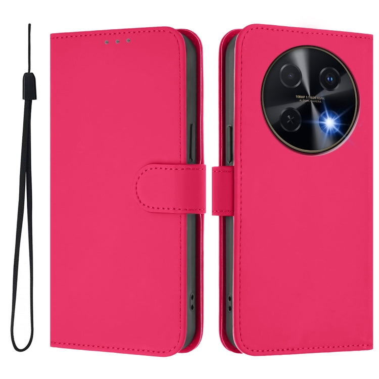 Funda de Piel para Huawei Nova 12I 4G con Cordón (Rosa Rojo)