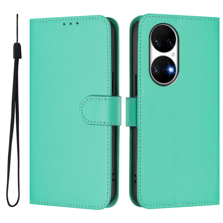 Funda de Piel con Cordón para Huawei P50 Skin Feel (Verde)
