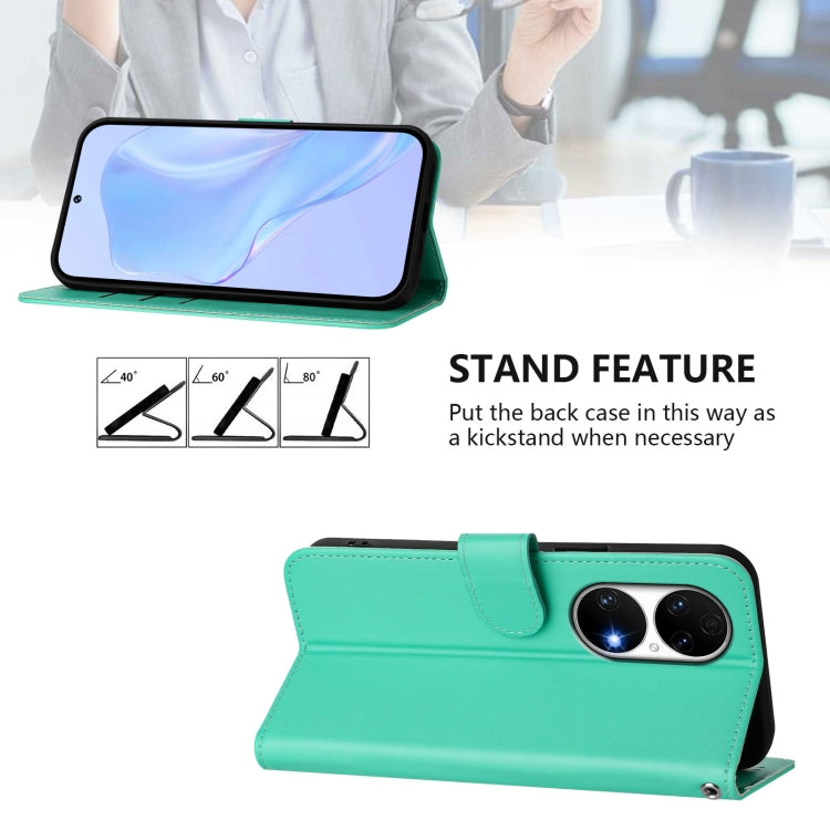 Funda de Piel con Cordón para Huawei P50 Skin Feel (Verde)