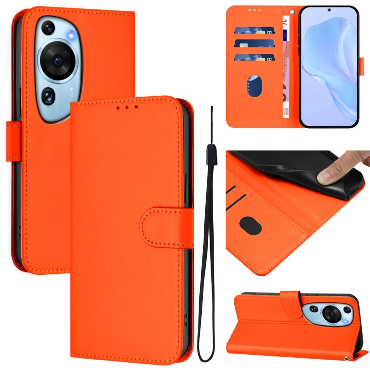 Funda de Cuero con Cordón para Huawei P60 Art Skin Feel (Naranja)