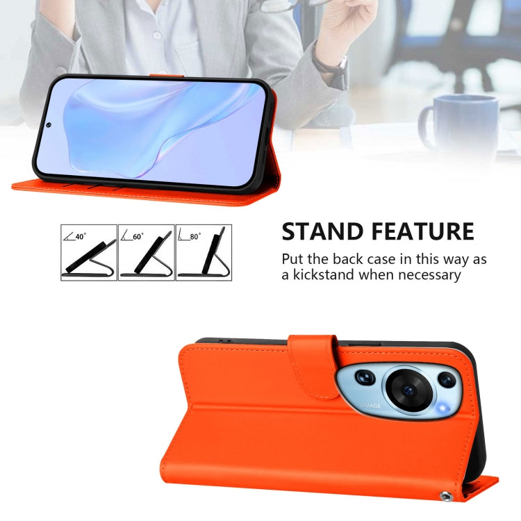 Funda de Cuero con Cordón para Huawei P60 Art Skin Feel (Naranja)
