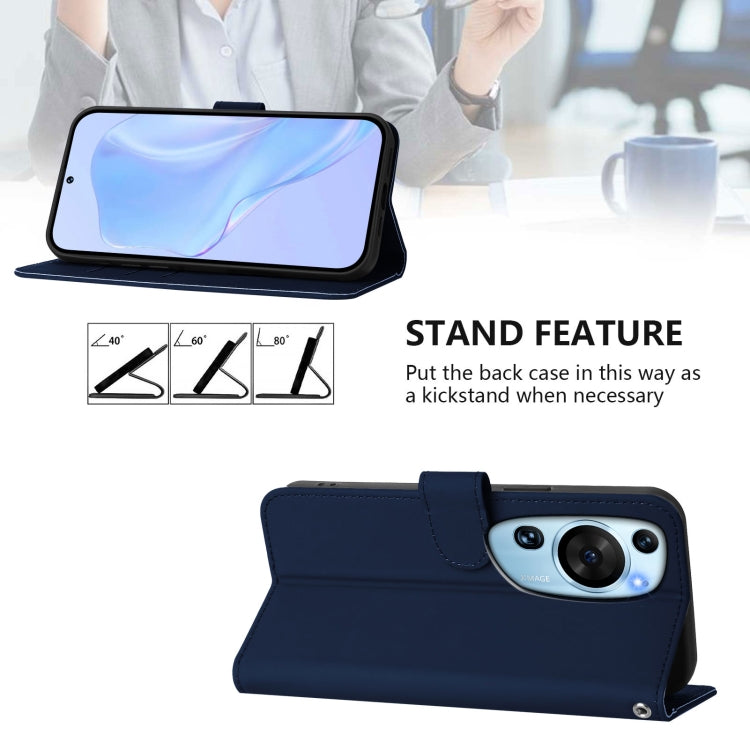 Funda de Cuero con Cordón para Huawei P60 Art Skin Feel (Azul Marino)